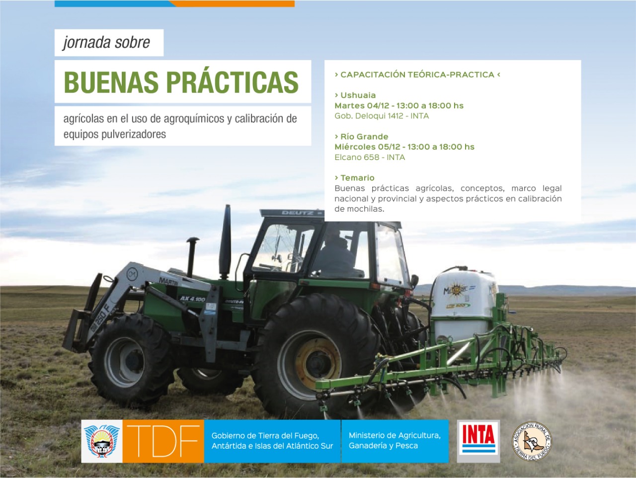 Photo of Realizarán en Río Grande y Ushuaia capacitaciones sobre uso responsable de agroquímicos y calibración de pulverizaciones