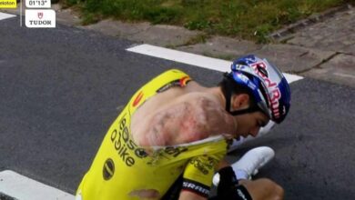 Photo of Tremenda caída con huesos rotos para el ciclista Wout Van Aert, favorito al podio en París 2024
