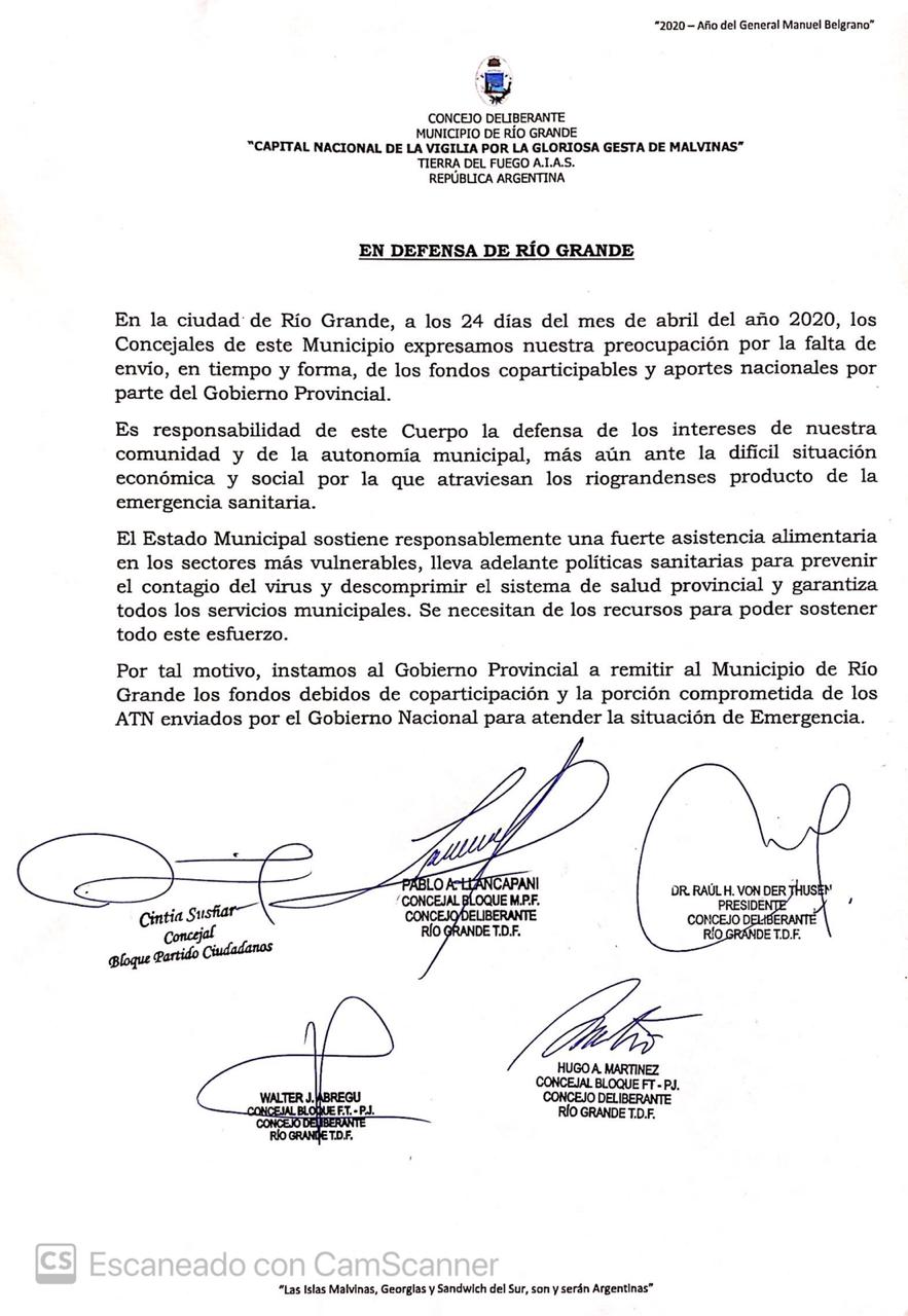 Photo of Concejales de #RíoGrande solicitaron a la provincia la remisión de fondos de coparticipación