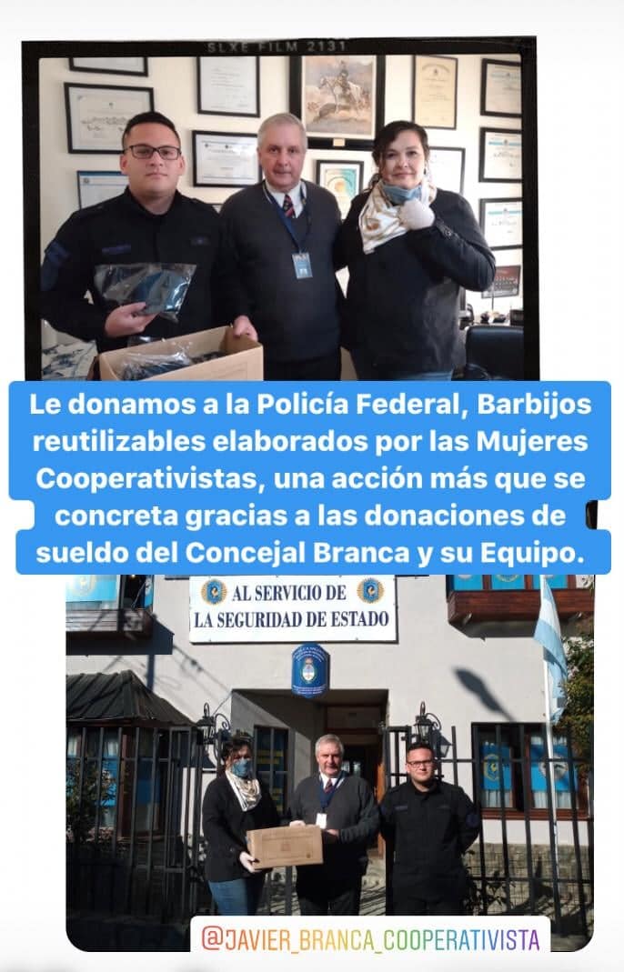 Photo of Donación de Barbijos a la Policía Federal Delegación  Ushuaia