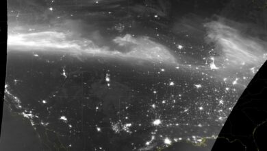 Photo of Las increíbles imágenes satelitales que muestran cómo se vio la tormenta solar geomagnética desde el espacio