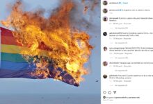 Photo of El presidente de LLA de Santa Cruz publicó una foto de una bandera LGBT+ en llamas