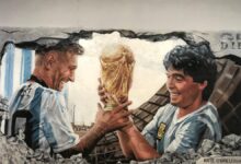 Photo of El emotivo mural de Maradona, Messi y la Copa del Mundo