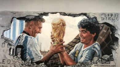 Photo of El emotivo mural de Maradona, Messi y la Copa del Mundo