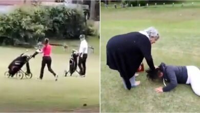 Photo of Video: le pegaron con palos de golf mientras tomaba mates con una amiga en un club de Pinamar