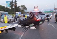 Photo of Caos en la Panamericana: choque, vuelco y tránsito complicado en pleno horario pico