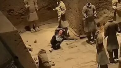 Photo of Un turista saltó la valla y rompió dos estatuas del Ejército de Terracota en China