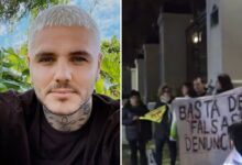 Photo of Mauro Icardi llevó a sus hijas a lo de Wanda Nara y se encontró con manifestantes en la puerta del Chateau Libertador
