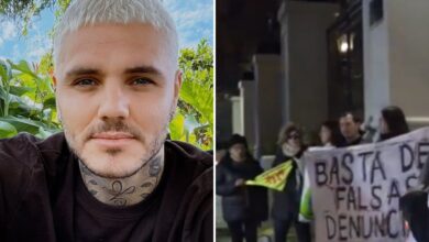 Photo of Mauro Icardi llevó a sus hijas a lo de Wanda Nara y se encontró con manifestantes en la puerta del Chateau Libertador