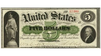Photo of “Demand Note”: así se ve el billete de 5 dólares que vale US$400.000 y data de la Guerra Civil