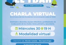 Photo of El Municipio ofrecerá a la comunidad educativa una charla virtual sobre TDAH