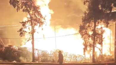 Photo of Un incendio de gran magnitud se desató en un depósito de pallets en Esteban Echeverría