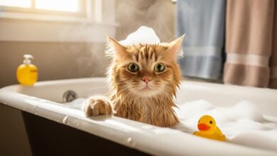 Photo of Guía para bañar a tu gato: cuándo es necesario, cómo hacerlo y qué productos usar